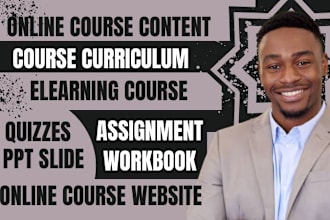 create online course content, ecourse for digital product, elearning website ppt