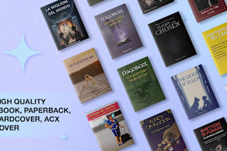 design beautiful book cover, ebook, acx with 3d mockup