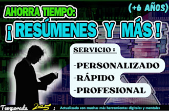 resúmenes de textos y libros rápidos y precisos inglés y español