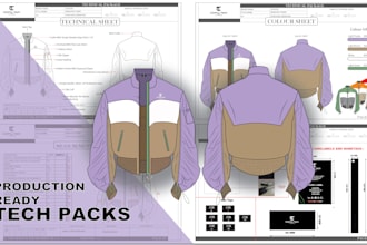 create the best fashion clothing tech pack in 3h