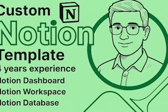 build custom notion template, dashboard and notion workspace