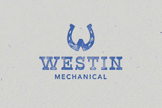 create vintage western logo and letter initials