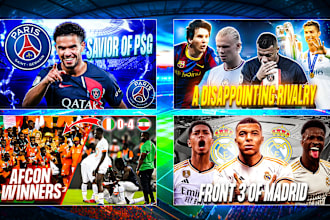 design youtube thumbnail for football niche