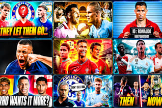 design viral soccer or football thumbnail for youtube channels