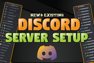 setup new and existing discord servers within 12 hours