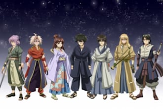 draw anime character sheet for you