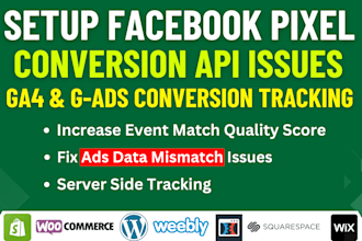setup facebook meta pixel conversion API, ga4,google ads tracking shopify