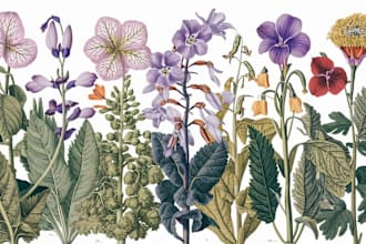 draw realistic scientific botanical illustrations of flowers or plants