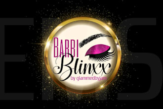 design eyelashes, beauty cosmetics logo for your business