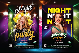 design stunning party, church, birthday, nightclub, christmas, dj, event flyer