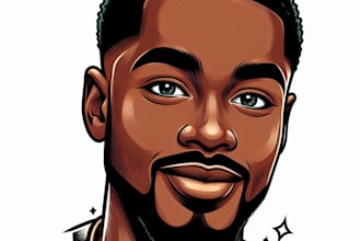 draw awesome cartoon portrait vector art people illustration