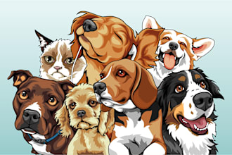 do animals cartoon illustration