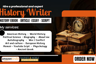 ghostwrite history ebook, biography as an expert history writer and ebook writer