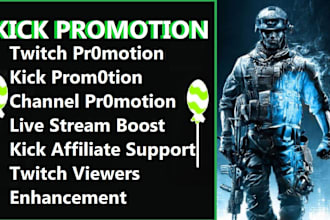 do organic kick promotion to grow active audience chatters, channel followers