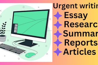 write essays and projects within 24 hrs