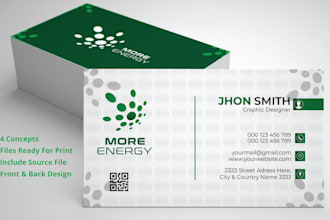 design unique business card, visiting card, stationary and corporate branding