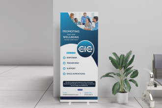 design roll up banner, web banner, poster design, pop up banner