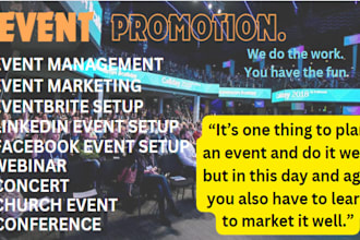 promote eventbrite, ticket booking, conference, webinar, event marketing