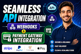 do API integration, webhooks and payment gateway integration