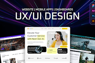 do website UI UX design, dashboard, mobile app, landing page design in figma