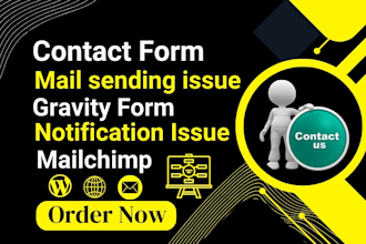 fix contact form, email issue, gravity form, smtp error, mailchimp in wordpress