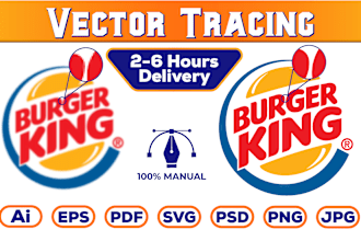 do vector tracing, vectorizing or redraw your logo within 6 hrs