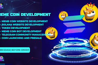 create crypto meme website, meme coin, presale website, solana smart contracts