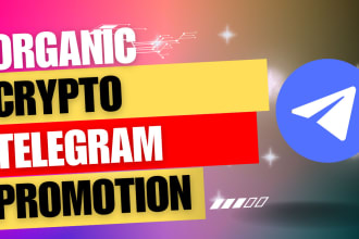 do organic crypto token marketing, twitter, sol, nft,dex,ico, telegram promotion