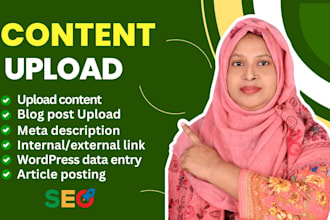 upload your content and blog post on wordpress as wordpress VA