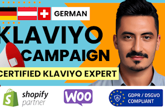 send german klaviyo email campaigns for ecommerce, shopify, woocommerce