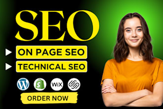do on page SEO, technical fixes for shopify, wordpress, wix website