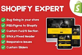 do shopify custom coding or bug fixing and customization