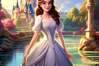 draw you a beautiful portrait in disney cartoon style