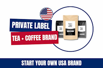 launch USA private label coffee and tea dropshipping brand, coffee shopify store