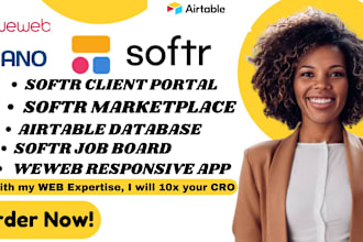 build softr client portal, airtable, webapp, weweb and xano,