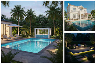 do custom garden and landscape 3d design