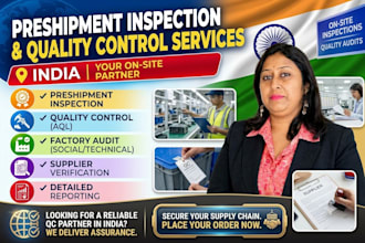 provide preshipment inspection, quality control and  factory audit in india