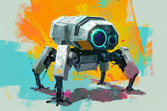 do gundam mecha character caricature and friendship portrait