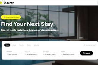 design hotel website, vacation, vik, airbnb with an online booking system