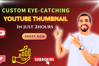 design custom eye catching youtube thumbnail in just two hours