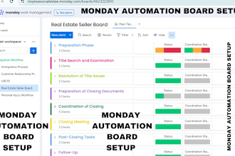 do monday crm setup, monday board, monday automation, monday task and workflow