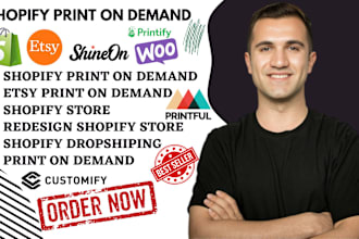 setup etsy digital products shop, shopify print on demand seo, printful printify