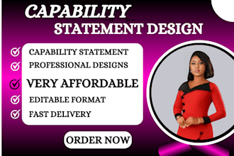 design a professional government or business capability statement