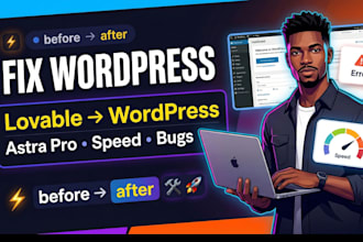 lovable to wordpress fix wordpress expert, wordpress support astra theme pro