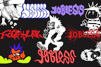 create analog style hardcore punk graphic for band or brand