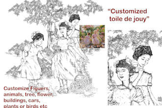 create traditional and customized toile de jouy