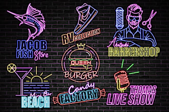 design 3 neon logo and custom neon for you