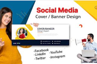 design facebook covers, youtube banners, and social media header