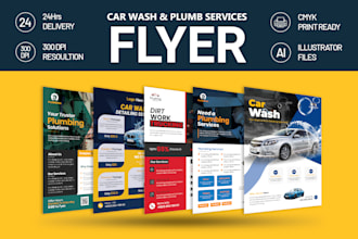 design car wash, plumb, rental, car or trucking flyer design