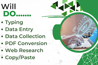 data entry, manual data entry typing work, convert PDF to word, data collection